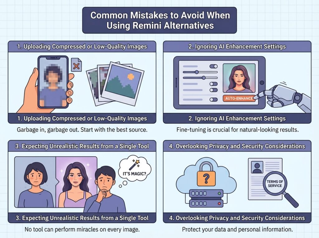 Common Mistakes to Avoid When Using Remini Alternatives