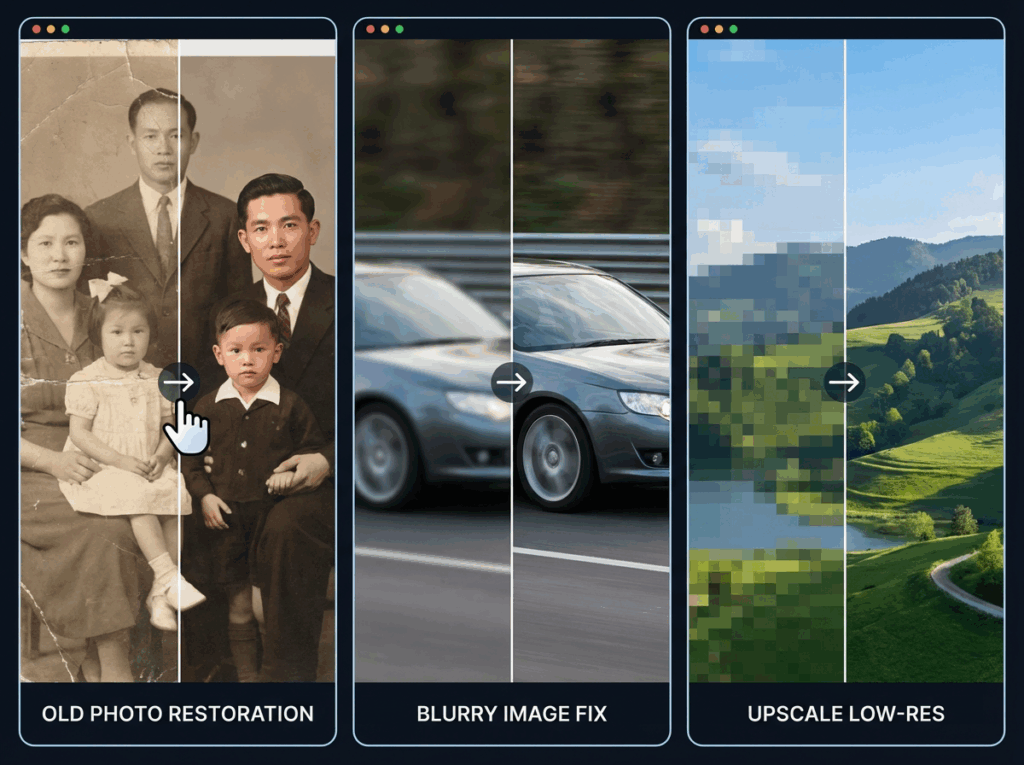 Common Use Cases: Restoring Old Photos, Fixing Blurry Images, Upscaling Low-Resolution Pictures