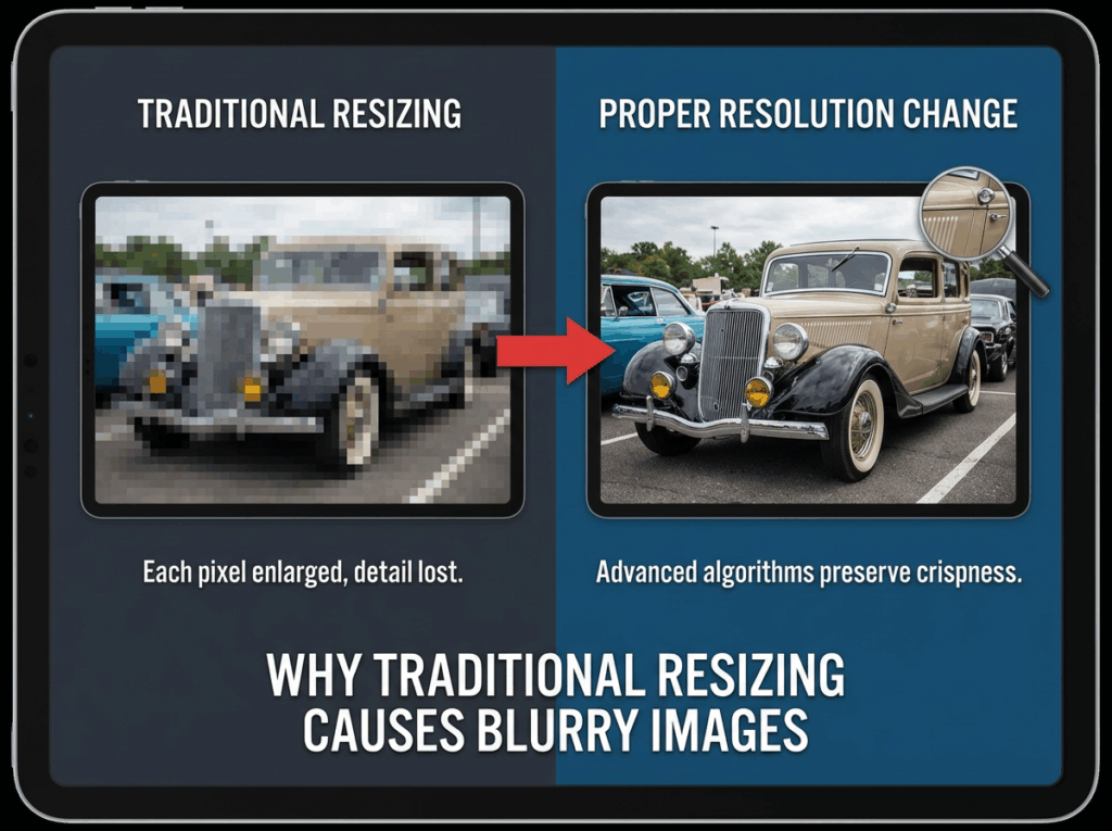Why Traditional Resizing Often Causes Blurry Images